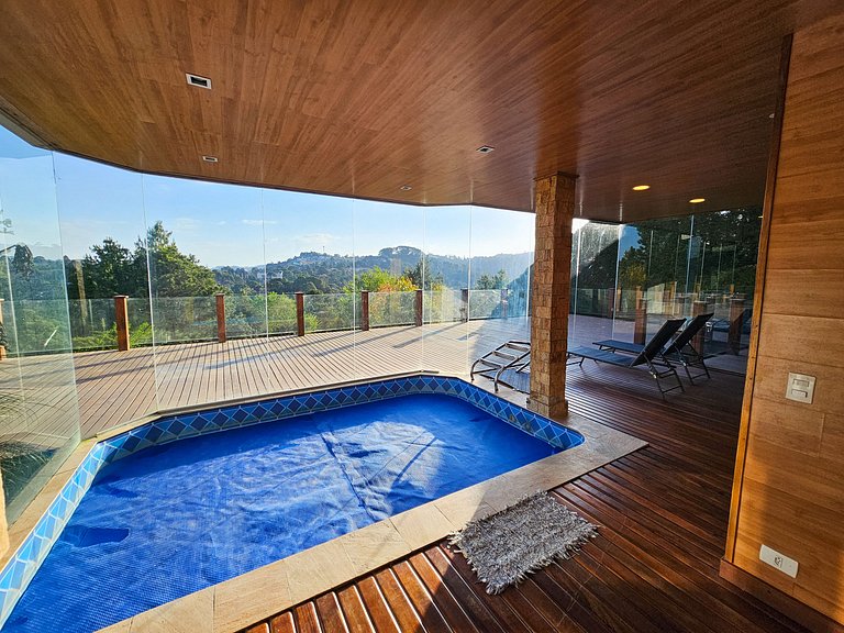 Casa Castelo Alpino com piscina e Sauna